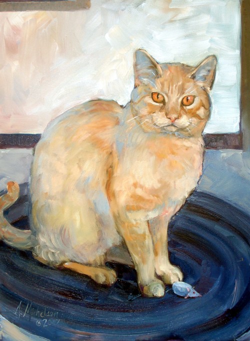 "Mr. Cat" oil animal portrait