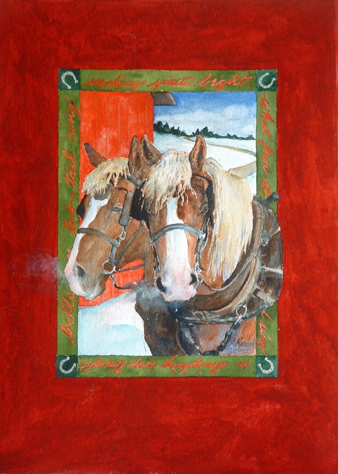 Bright Spirits, watercolor horse painting